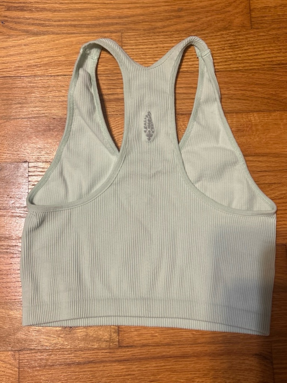 FP Movement Ribbed V‑Neck Racerback Bralette in Pale Green - Picture 2 of 3